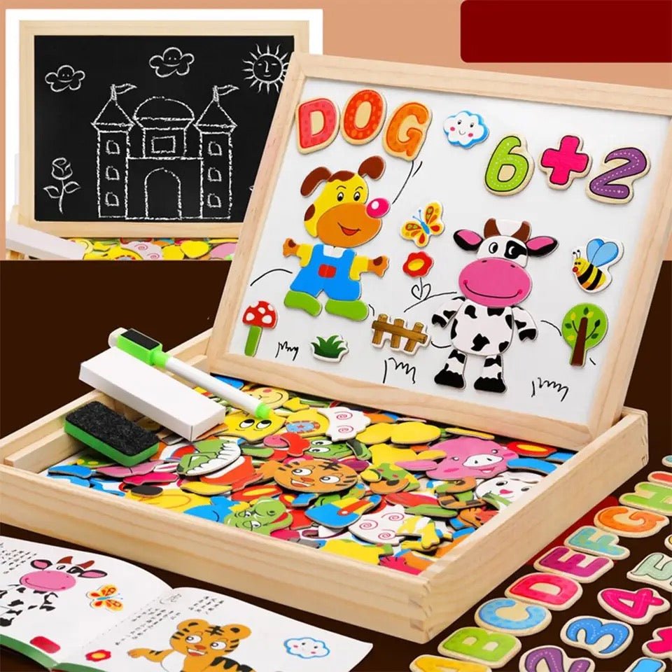 Magnetisch Tekenbord 2-in-1 voor Kinderen van Beukenhout - Krijtoppervlak & Magnetisch Whiteboard 5