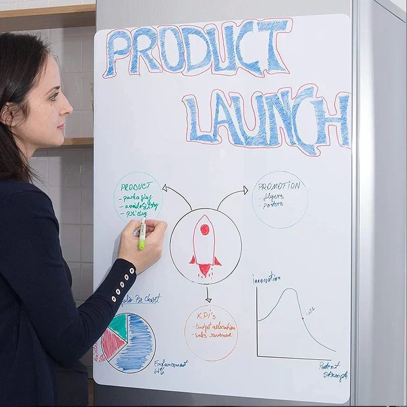Magnetisch whiteboard A2 formaat met 8 markers en gum voor koelkast en kantoor 1