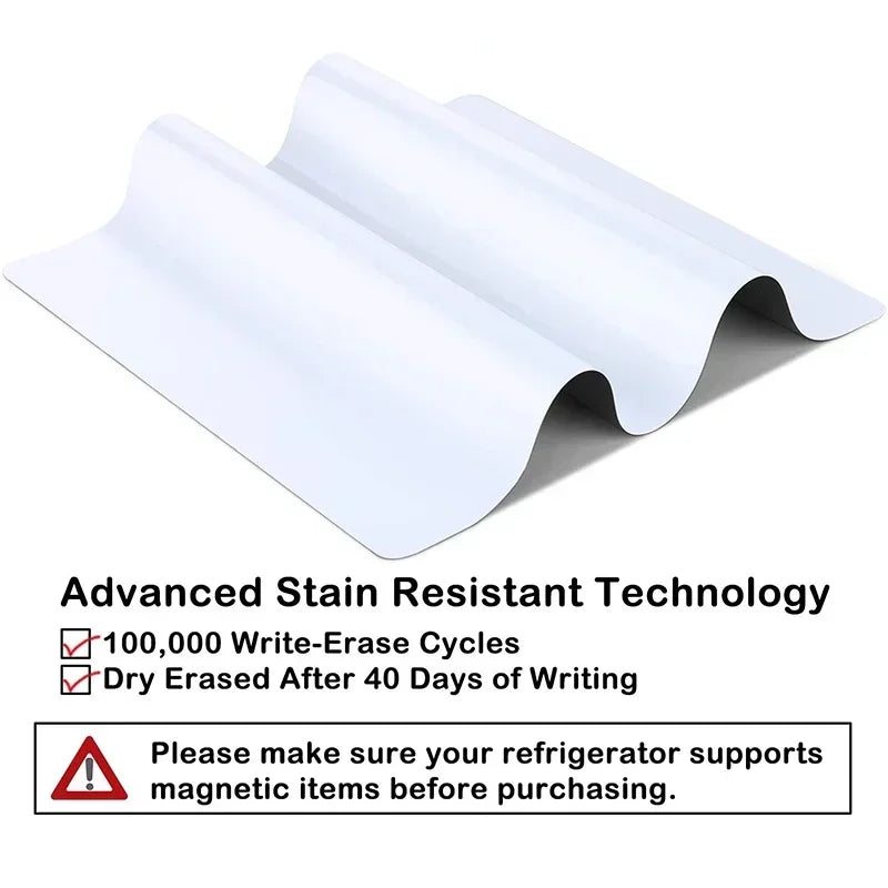 Magnetisch whiteboard A2 formaat met 8 markers en gum voor koelkast en kantoor 4