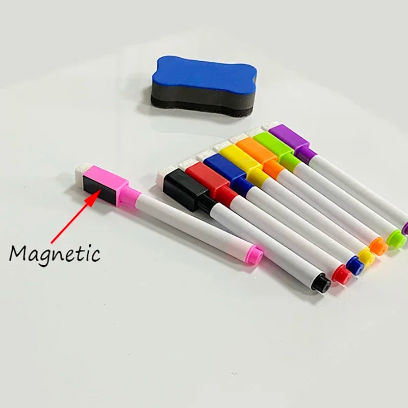 Magnetisch whiteboard A2 formaat met 8 markers en gum voor koelkast en kantoor 5