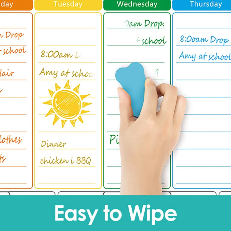 Magnetische A3 Planner – Droog Uitwisbaar Whiteboard met 8 Markers en Gum voor Maand- en Weekplanning 3