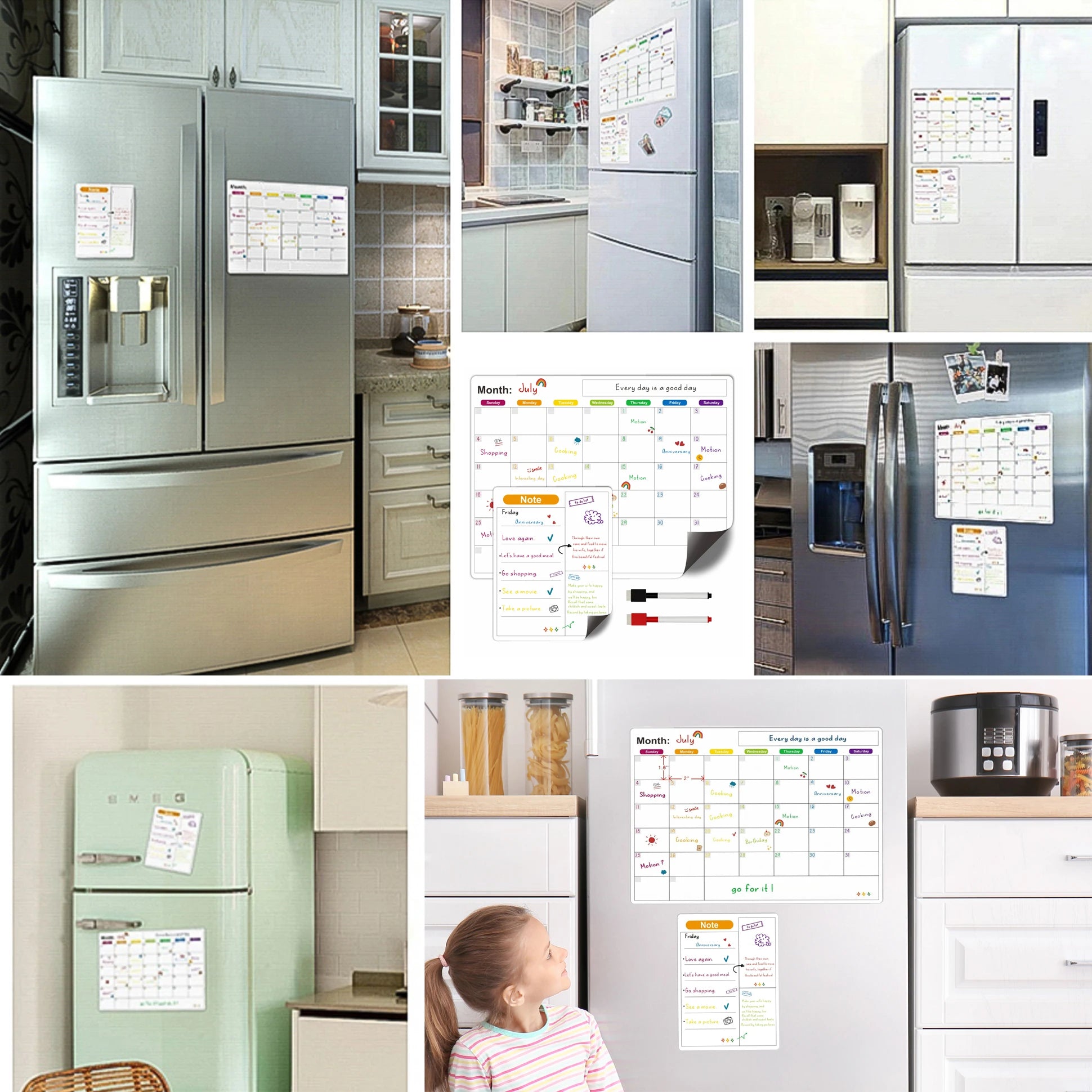 Magnetische Kalender voor Koelkast – Droog Uitwisbaar Whiteboard met Pen voor Planning 4