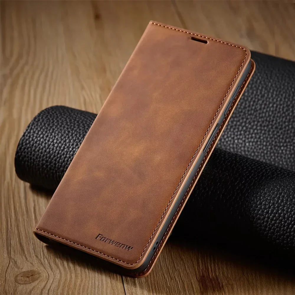 Magnetische Lederen Telefoonhoes Samsung – Stijlvolle Bescherming met Flip-Cover en Kaarthouder | Sansoti 0