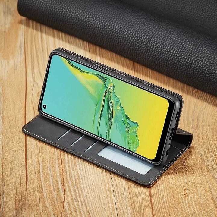 Magnetische Lederen Telefoonhoes Samsung – Stijlvolle Bescherming met Flip-Cover en Kaarthouder | Sansoti 2