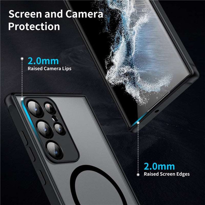 Magnetische Schokbestendige Smartphone Hoes - Transparant Beschermend Hoesje met Metalen Frame - Voor Samsung Galaxy Serie | Sansoti 1