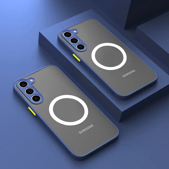 Magnetische Schokbestendige Smartphone Hoes - Transparant Beschermend Hoesje met Metalen Frame - Voor Samsung Galaxy Serie | Sansoti 5
