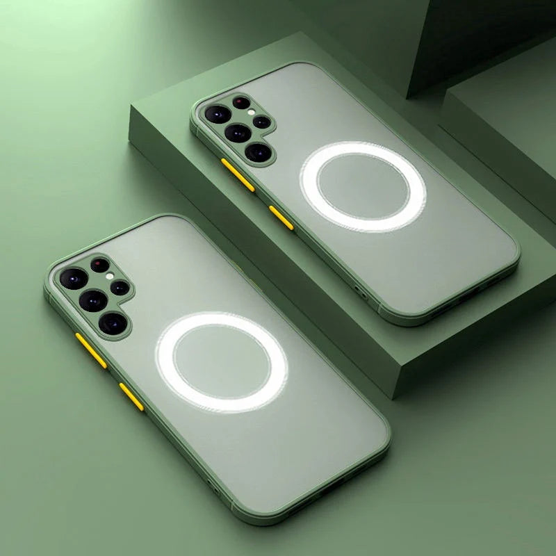 Magnetische Schokbestendige Smartphone Hoes - Transparant Beschermend Hoesje met Metalen Frame - Voor Samsung Galaxy Serie | Sansoti 8