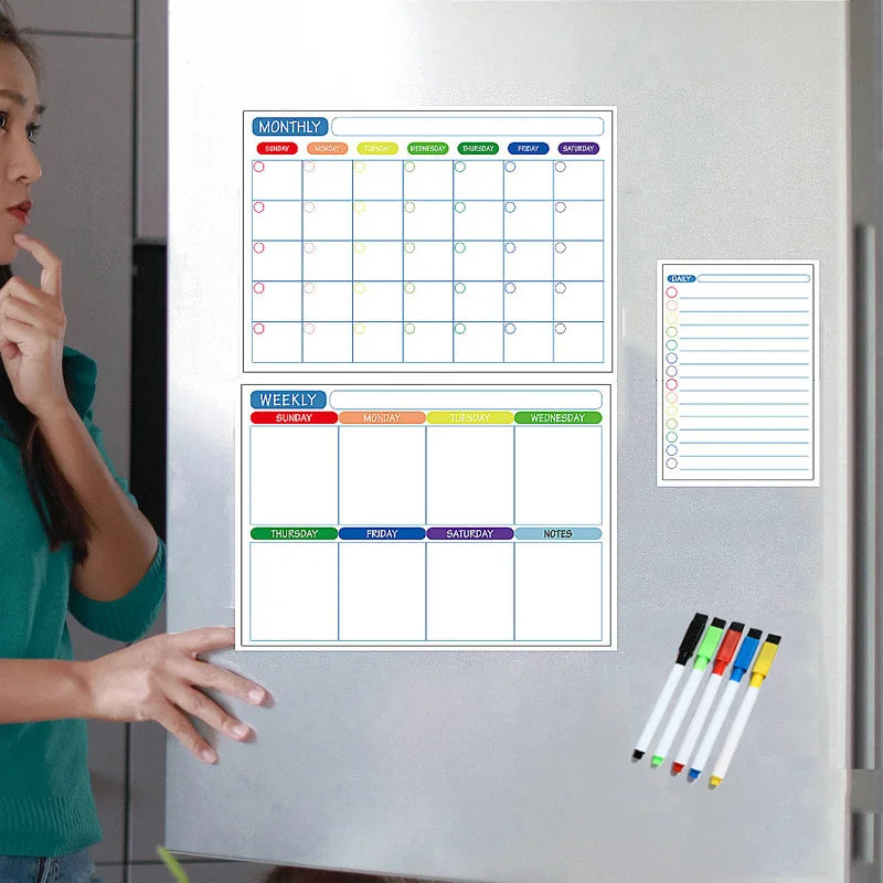 Magnetische whiteboard kalender voor koelkast met maand- en weekplanner 1