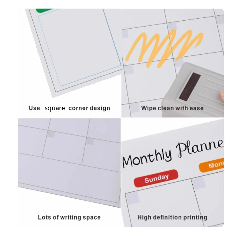 Magnetische whiteboard kalender voor koelkast met maand- en weekplanner 3