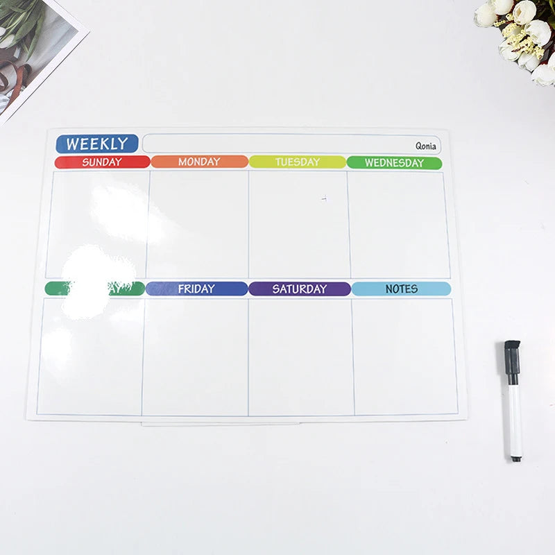 Magnetische whiteboard kalender voor koelkast met maand- en weekplanner 4