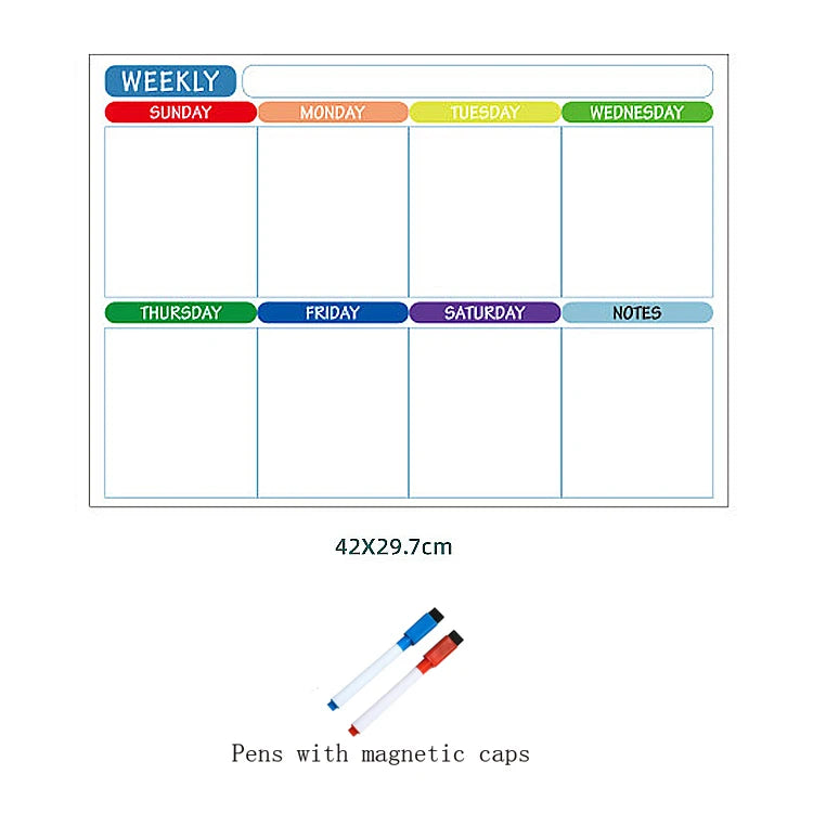 Magnetische whiteboard kalender voor koelkast met maand- en weekplanner 7