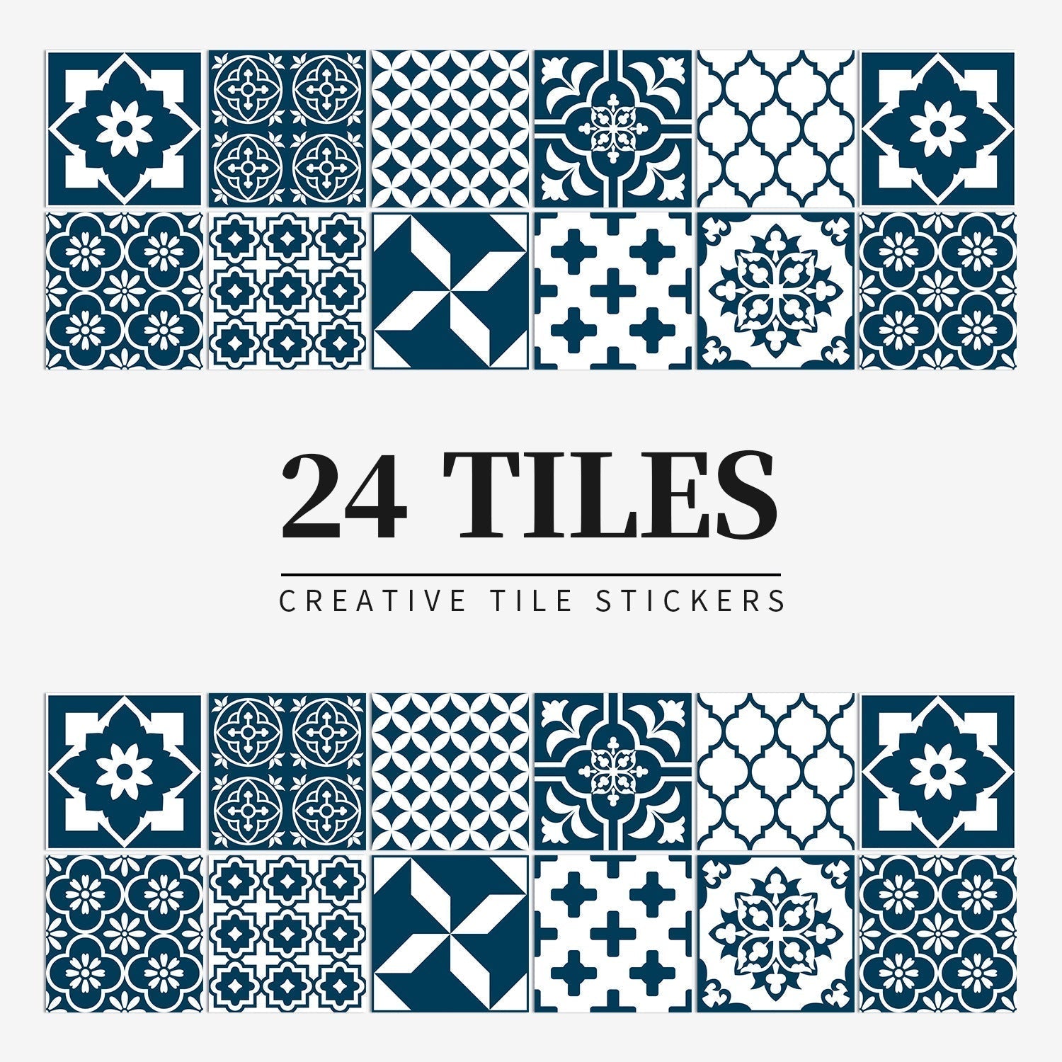 MandalaPatch | 24 Mandala Tegel Stickers - Europese Stijl, Peel & Stick, Waterdicht Vinyl Muur- & Vloerstickers 13