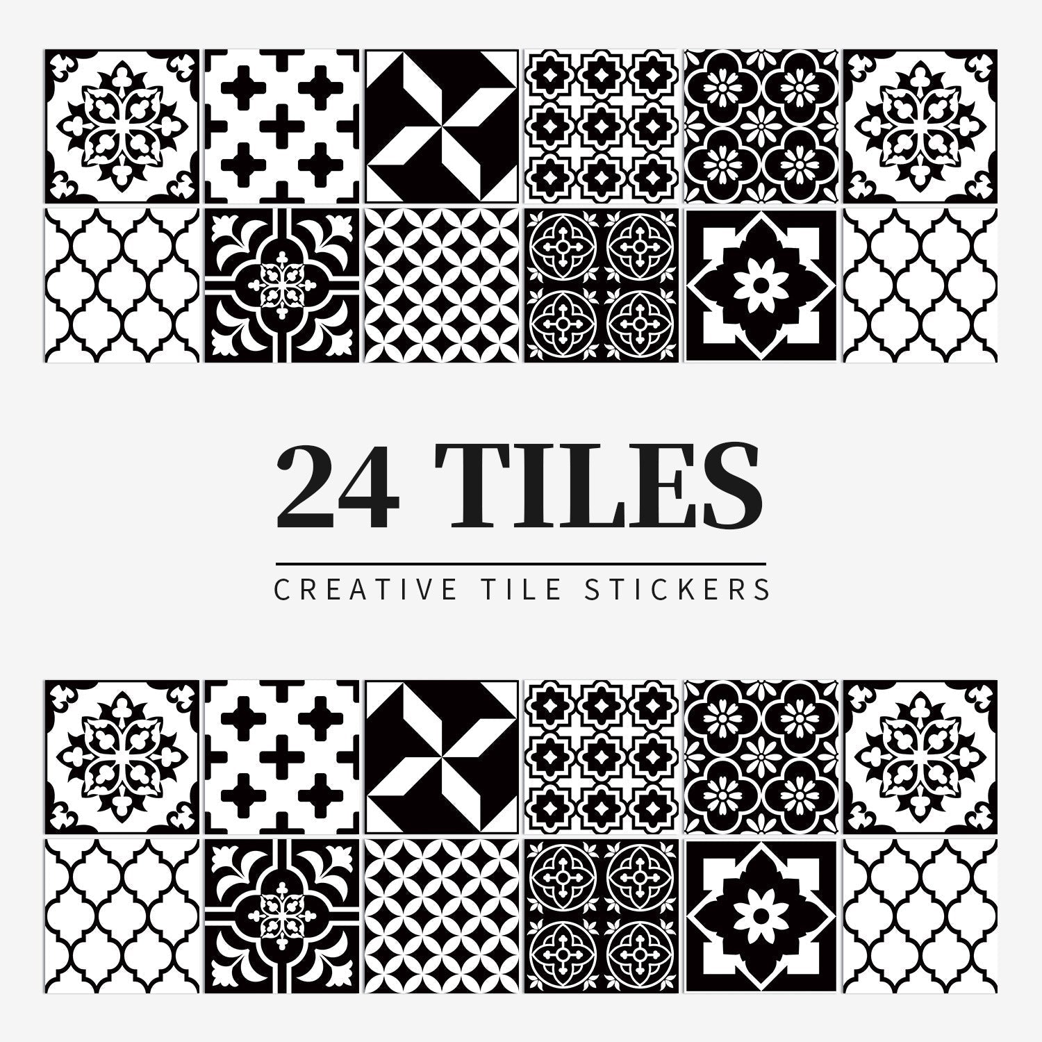 MandalaPatch | 24 Mandala Tegel Stickers - Europese Stijl, Peel & Stick, Waterdicht Vinyl Muur- & Vloerstickers 6