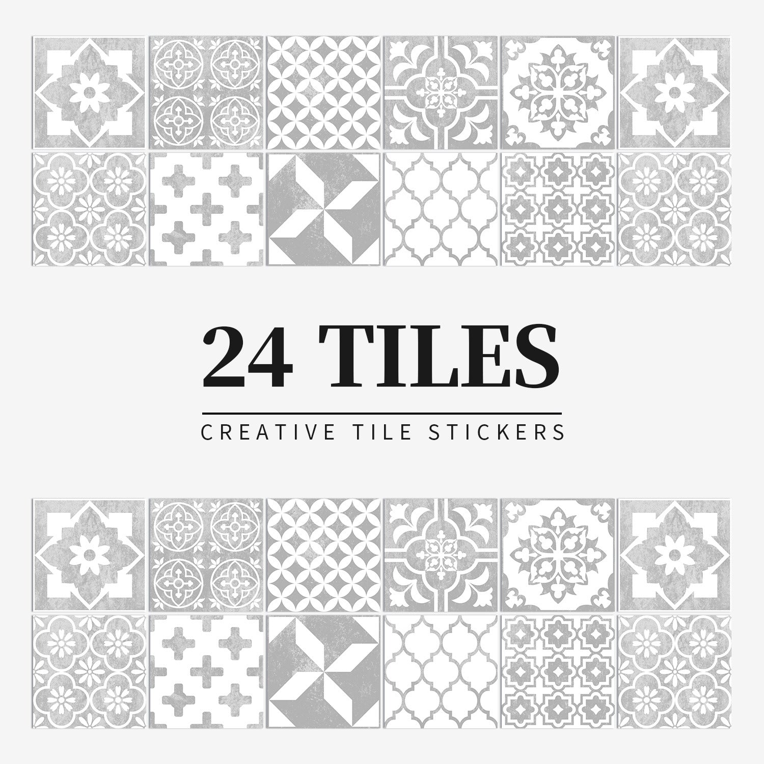 MandalaPatch | 24 Mandala Tegel Stickers - Europese Stijl, Peel & Stick, Waterdicht Vinyl Muur- & Vloerstickers 8