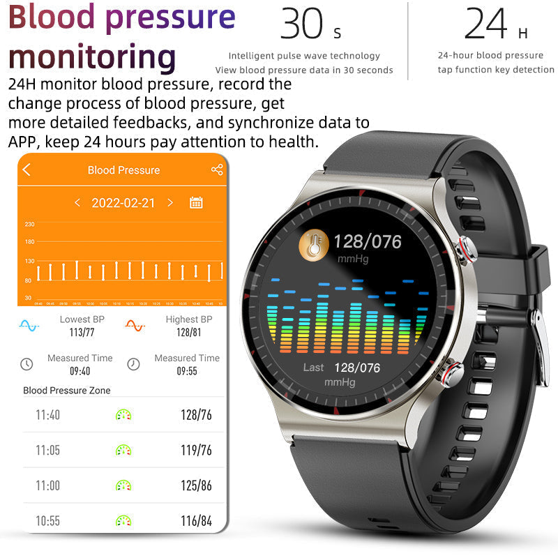 Medische EKG-Smartwatch | CFDA-gecertificeerd | 512Hz Hoge Precisie Biosensor | SpO2- & Hartslagmonitoring | AI-gebaseerde Ademhalingsanalyse | IP67 Waterdicht 1