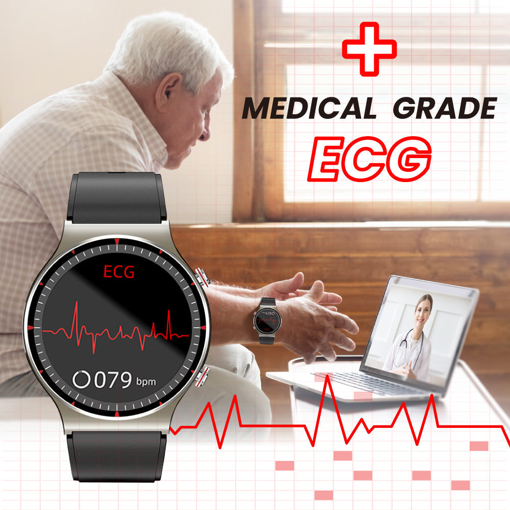Medische EKG-Smartwatch | CFDA-gecertificeerd | 512Hz Hoge Precisie Biosensor | SpO2- & Hartslagmonitoring | AI-gebaseerde Ademhalingsanalyse | IP67 Waterdicht 8
