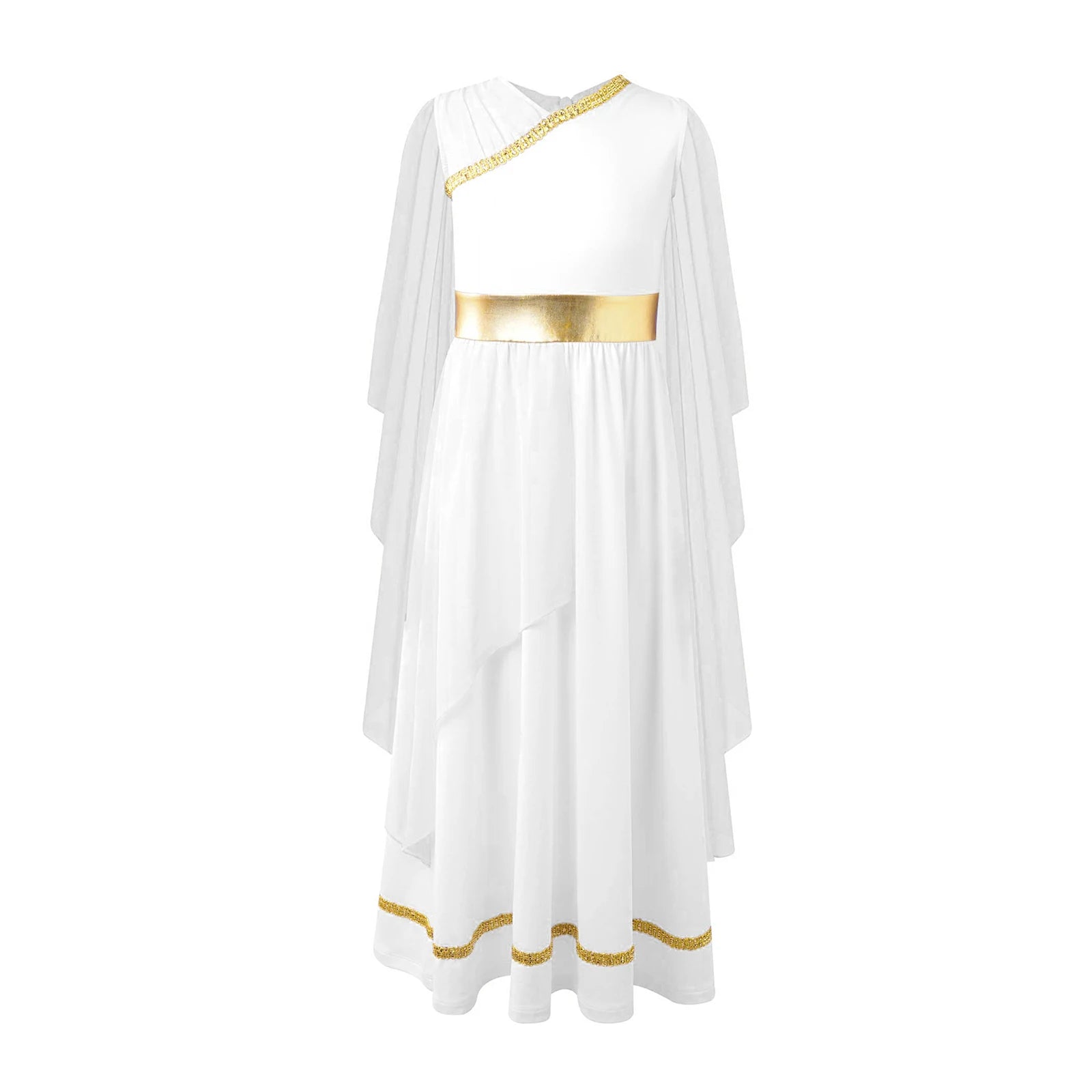 Meisjes Jurk - Griekse Prinses met Gouden Tailleband en Tule voor Carnaval 3