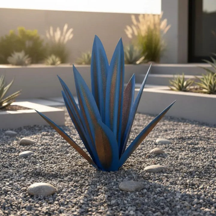 Metalen Agave – Weerbestendig decoratief tuinbeeld in roestkleur voor bloemperken en terrassen 4
