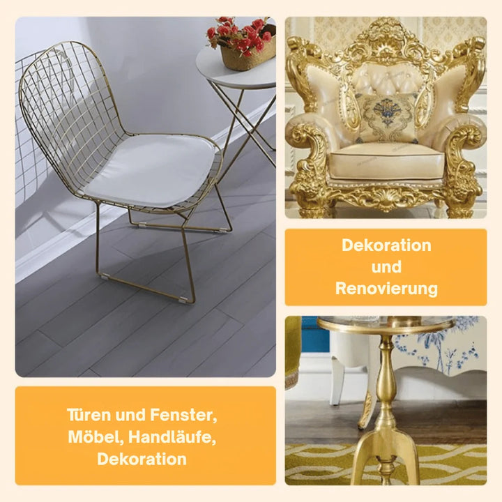 Metallic Bladverf met Penseel – Premium Goud en Zilver Metaaleffect voor Creatieve Projecten – Waterbasis Decoratieverf 200g | Sansoti 2