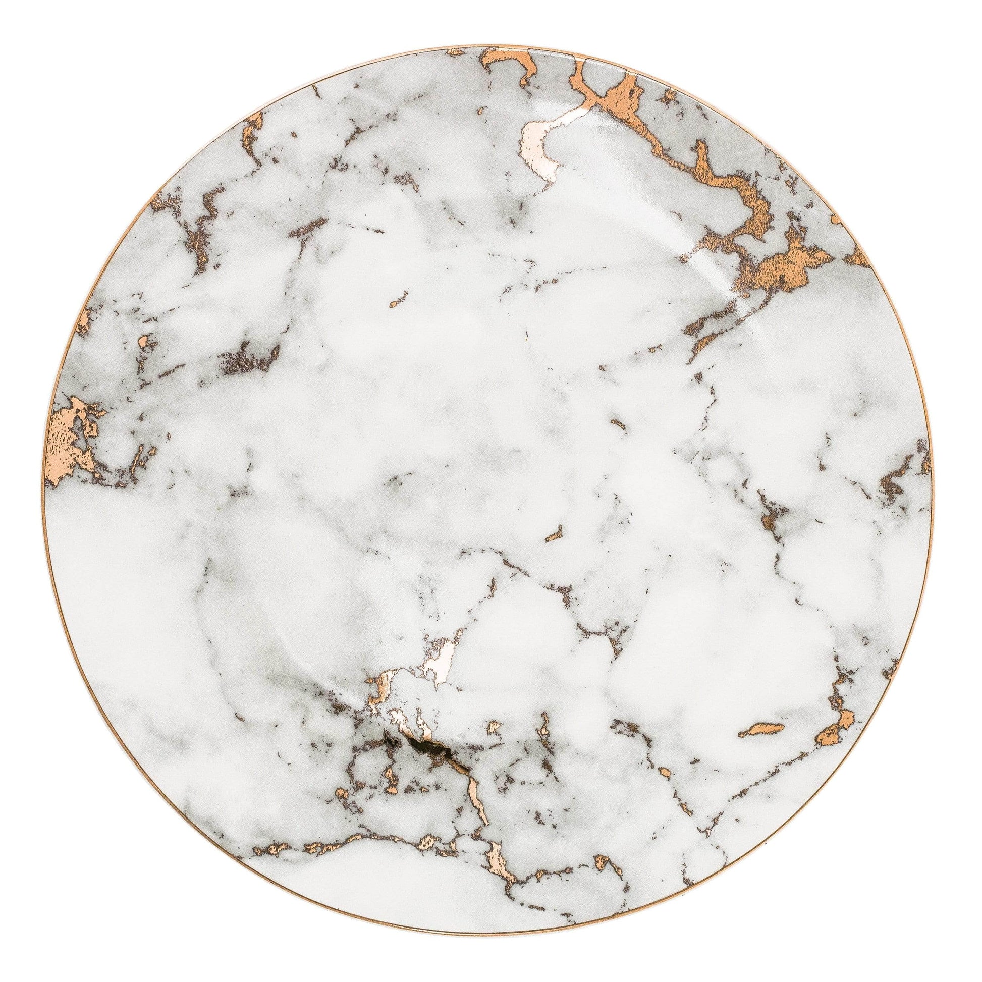 Michaelangelo | Luxe Marmeren Porseleinen Borden met Gouden Rand – Dessert-, Steak- & Dinerborden 0