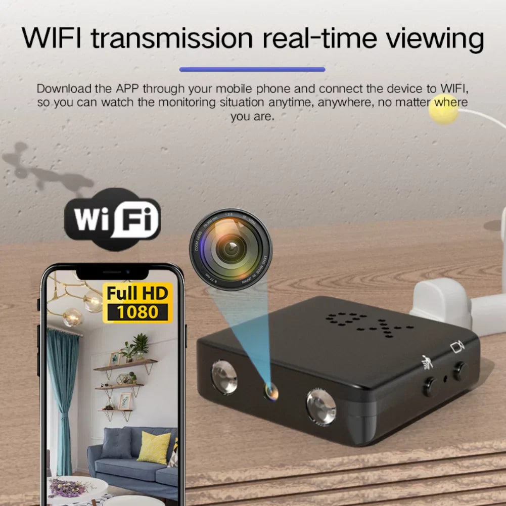 Micro telecamera HD – Telecamera di sicurezza WiFi compatta con visione notturna e audio