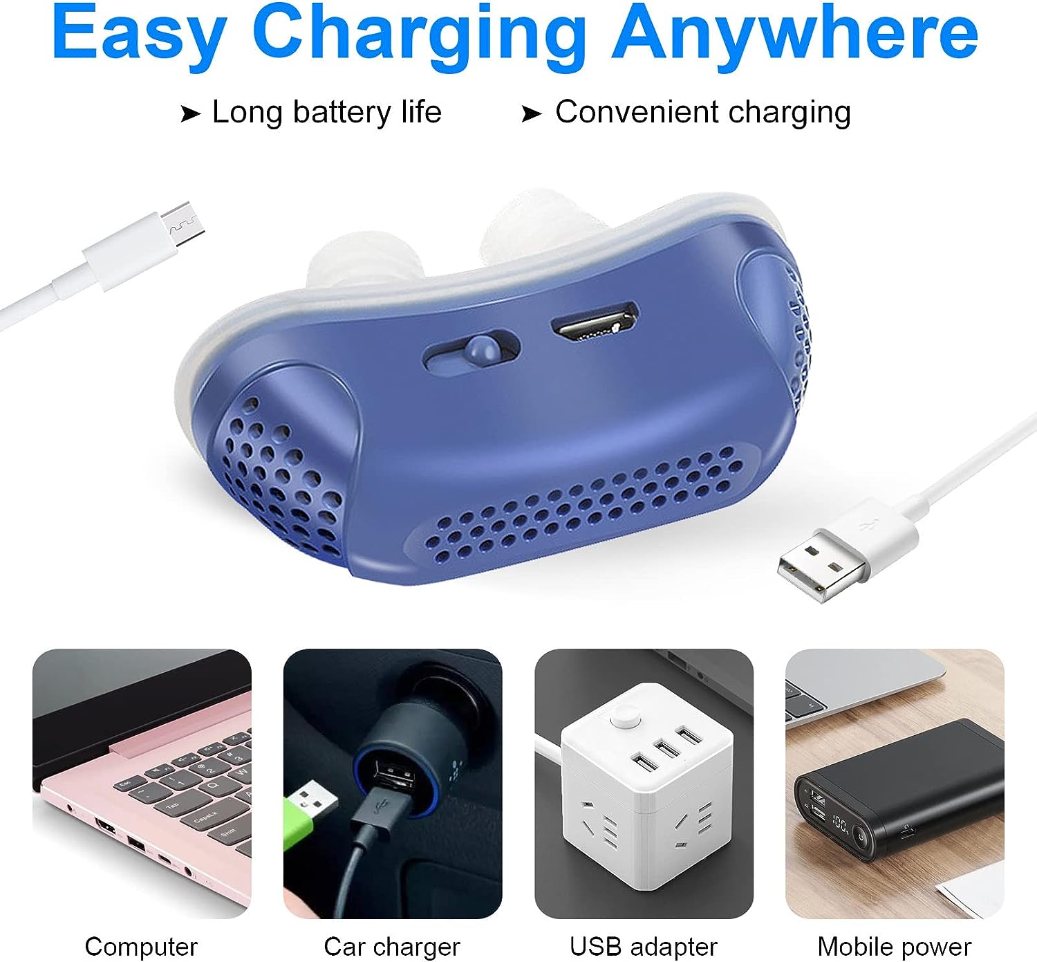 Somnix CPAP Micro – Appareil de sommeil silencieux et sans masque pour la maison et les voyages