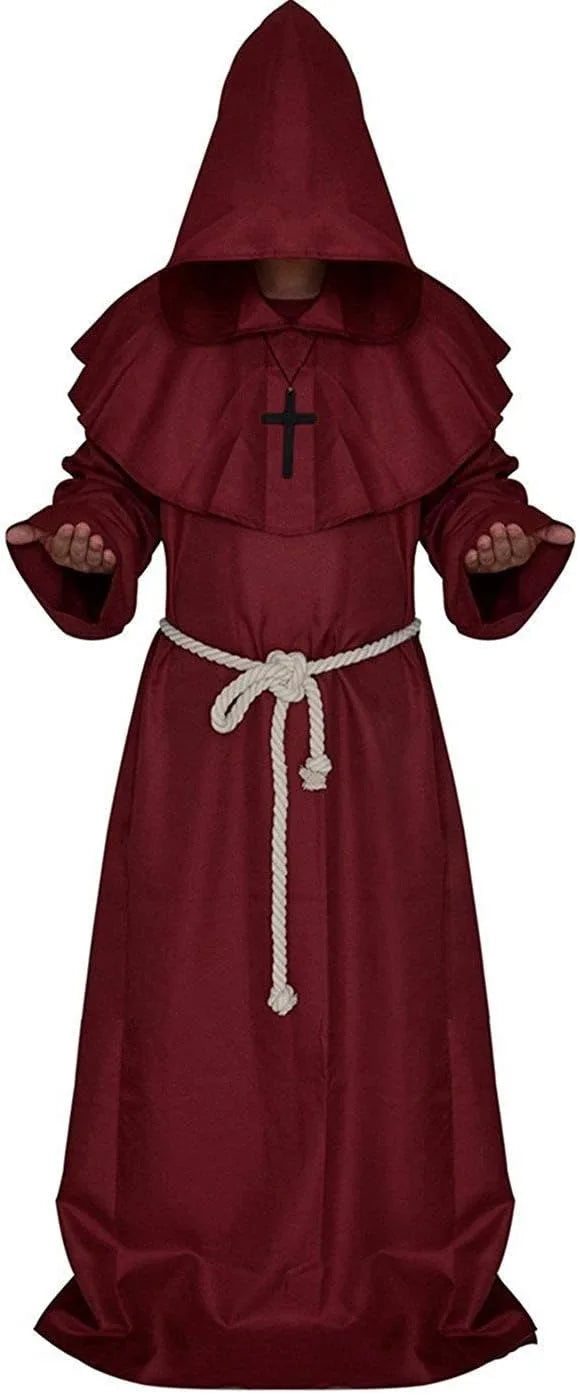 ShadowCloak Cappuccio Medievale da Monaco – Costume Unisex di Halloween con Cappuccio