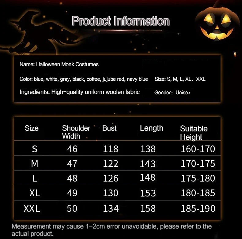 ShadowCloak Cappuccio Medievale da Monaco – Costume Unisex di Halloween con Cappuccio