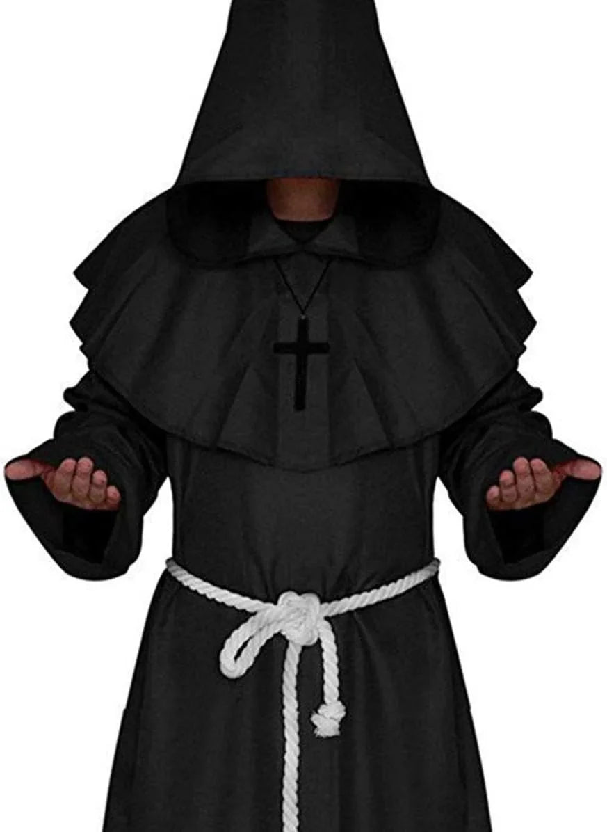 ShadowCloak Cappuccio Medievale da Monaco – Costume Unisex di Halloween con Cappuccio