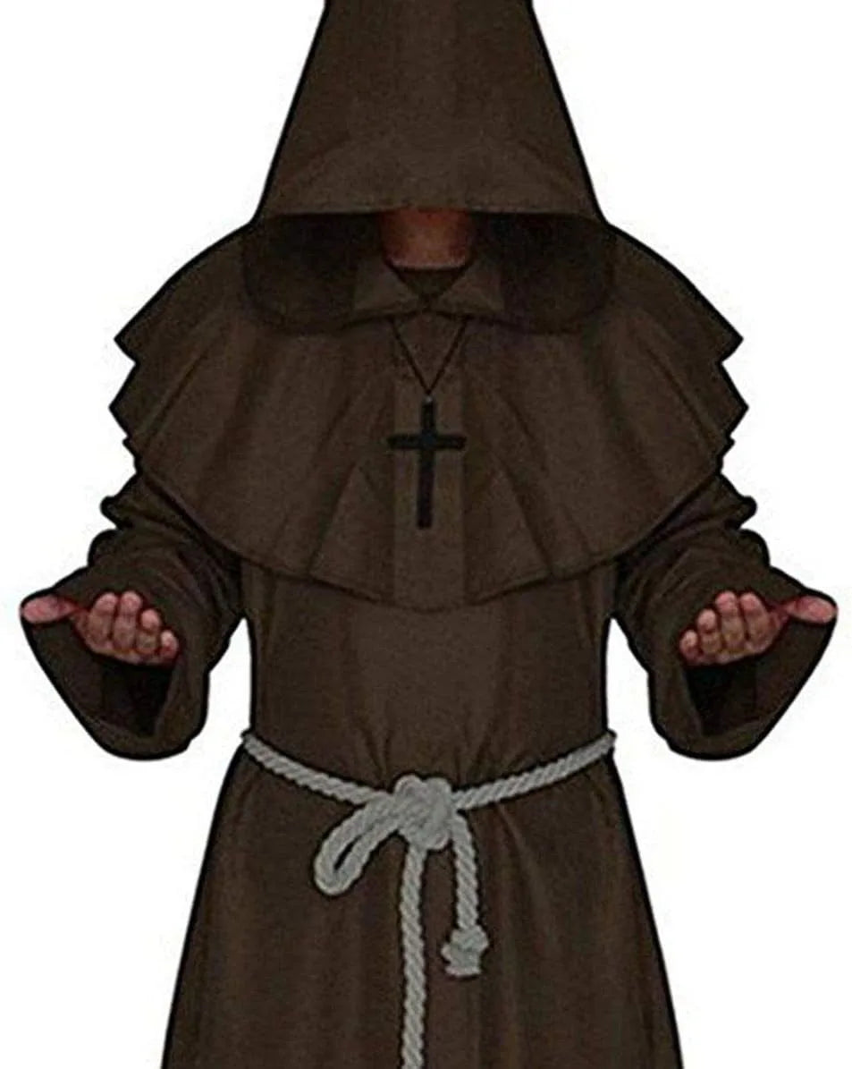 ShadowCloak Cappuccio Medievale da Monaco – Costume Unisex di Halloween con Cappuccio