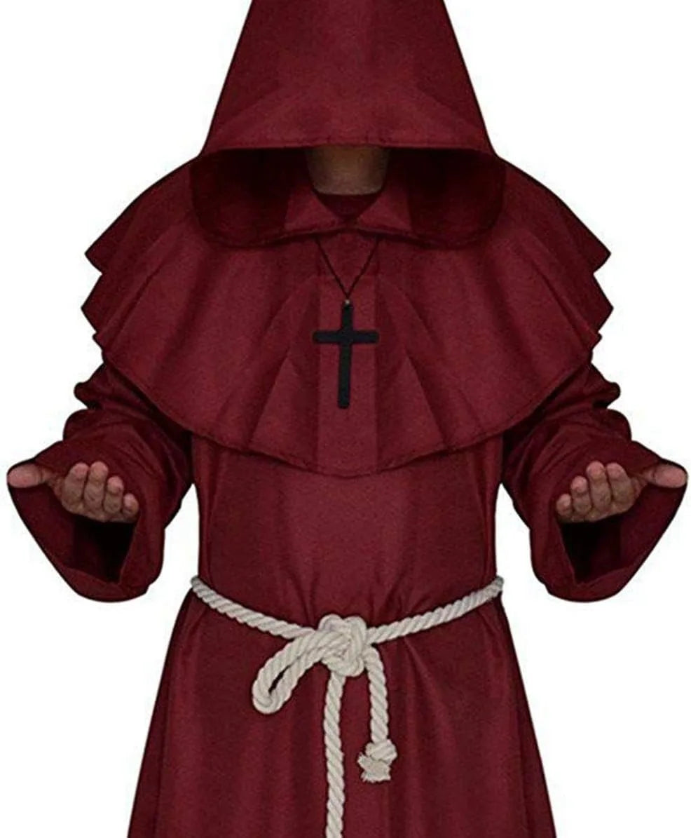 ShadowCloak Cappuccio Medievale da Monaco – Costume Unisex di Halloween con Cappuccio