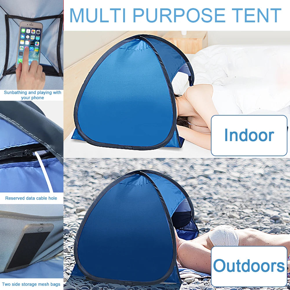 Mini Draagbare Zonnescherm Tent voor Strand en Buitengebruik, Pop-up en UV Bescherming 5