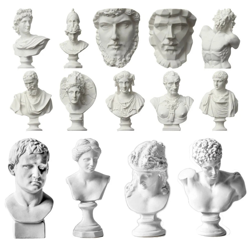 Mini Gipsbuste Portretten 5,5-7 cm voor Tekenpraktijk en Decoratie 0