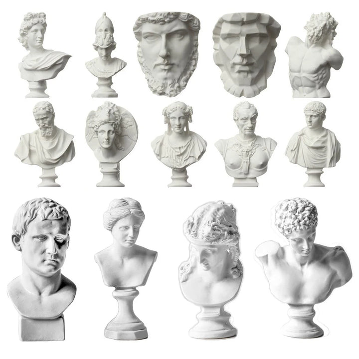 Mini Gipsbuste Portretten 5,5-7 cm voor Tekenpraktijk en Decoratie 0
