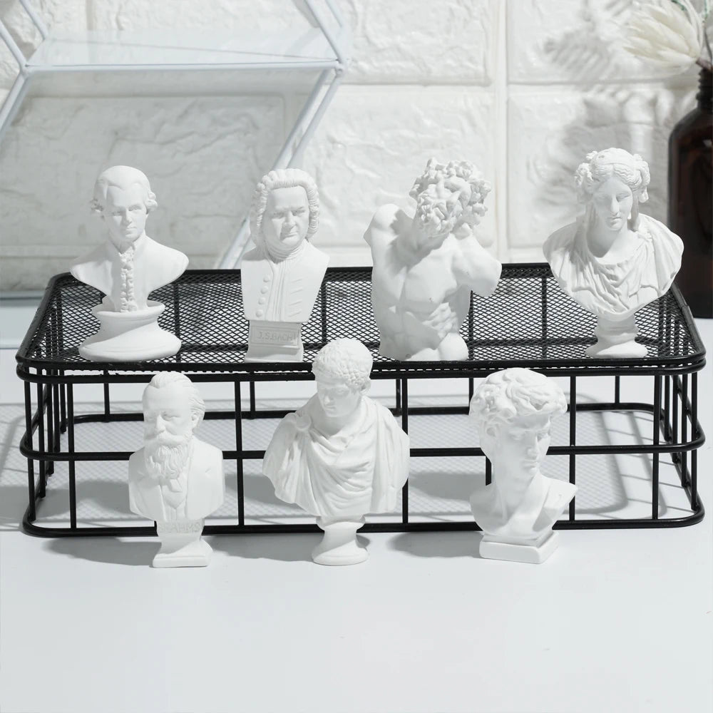 Mini Gipsbuste Portretten 5,5-7 cm voor Tekenpraktijk en Decoratie 2