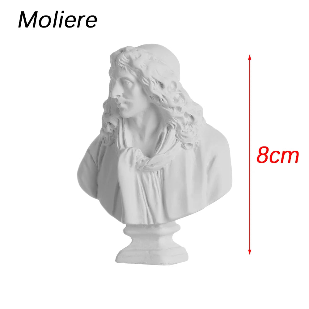 Mini Gipsbuste Portretten 5,5-7 cm voor Tekenpraktijk en Decoratie 9