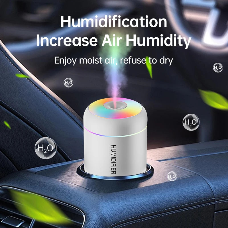 Mini Luchtbevochtiger 180ml met USB, Aromatherapie en Sfeerverlichting voor Slaapkamer en Auto 1