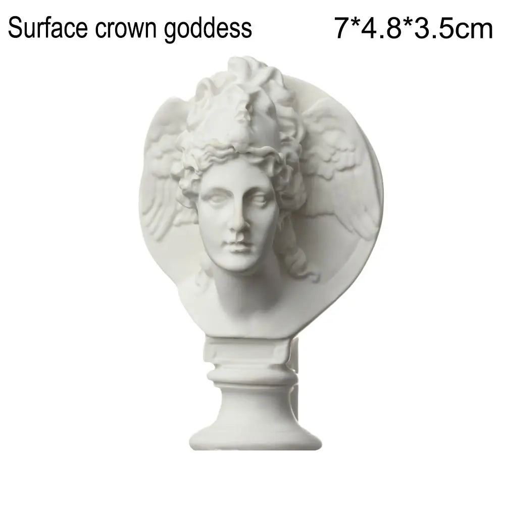 Mini gips buste beeldje 5-7 cm wit Griekse mythologie decoratie 21