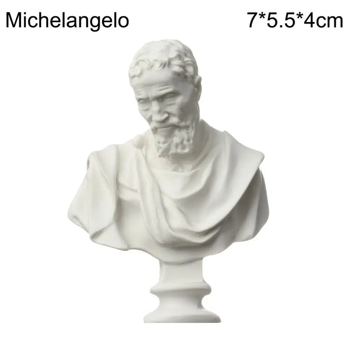 Mini hars buste beeldje 5-7 cm wit Griekse mythologie voor woondecoratie 12