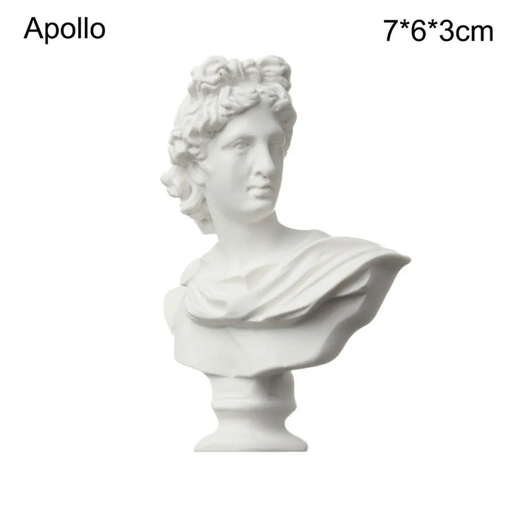 Mini hars buste beeldje 5-7 cm wit Griekse mythologie voor woondecoratie 9