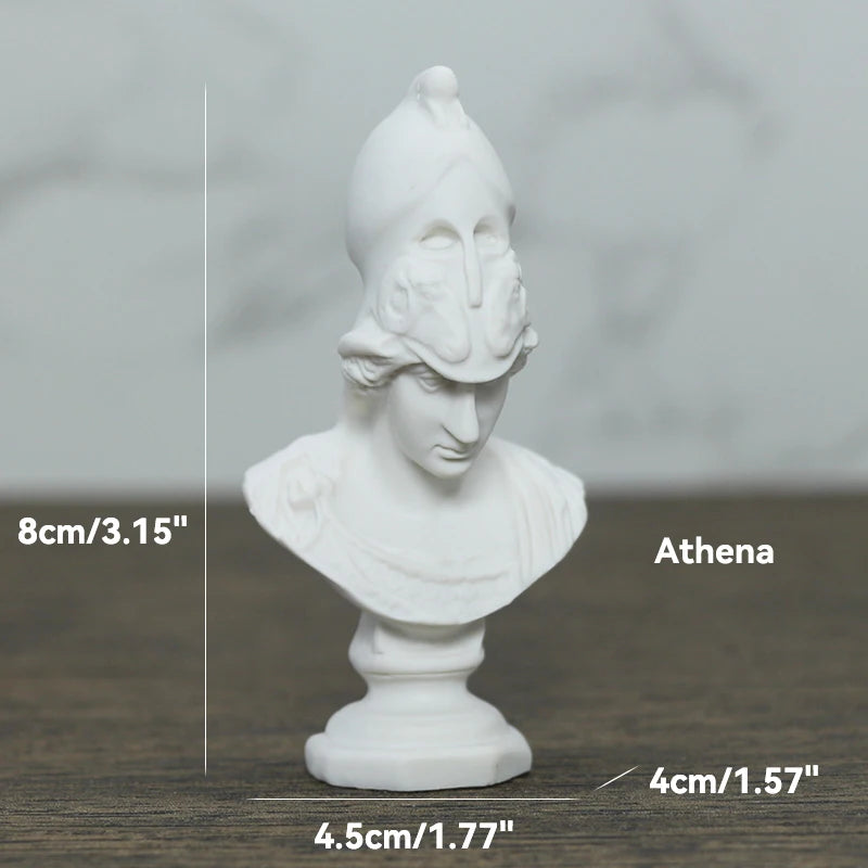 Miniatuur Beeldje van Griekse Mythologie – Gedetailleerde Buste voor Kamerdecoratie 12
