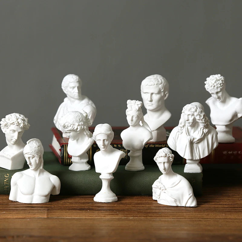 Miniatuur Beeldje van Griekse Mythologie – Gedetailleerde Buste voor Kamerdecoratie 4
