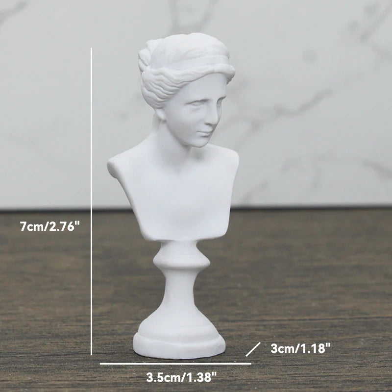 Miniatuur Beeldje van Griekse Mythologie – Gedetailleerde Buste voor Kamerdecoratie 6