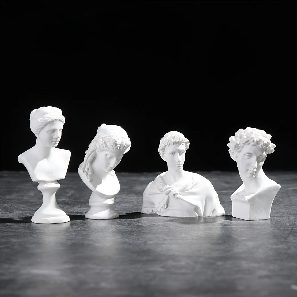 Miniatuur Gipsen Buste Standbeeld Wit, Scandinavische Stijl, 5,5-7 cm, Griekse Mythologie Decoratie 1