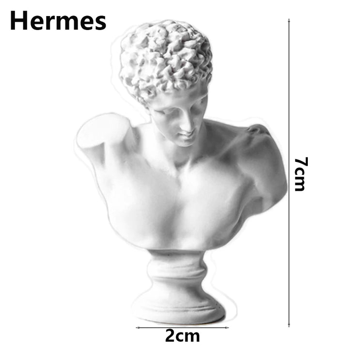 Miniatuur Gipsen Buste Standbeeld Wit, Scandinavische Stijl, 5,5-7 cm, Griekse Mythologie Decoratie 12