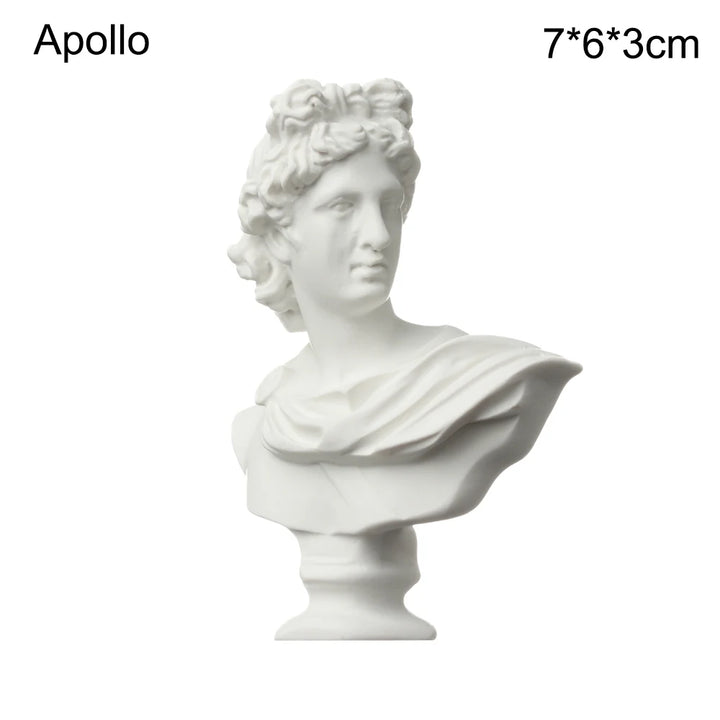 Miniatuur Gipsen Buste Standbeeld Wit, Scandinavische Stijl, 5,5-7 cm, Griekse Mythologie Decoratie 15