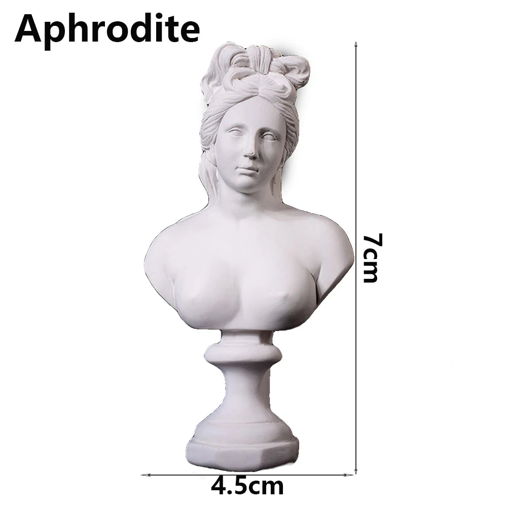 Miniatuur Gipsen Buste Standbeeld Wit, Scandinavische Stijl, 5,5-7 cm, Griekse Mythologie Decoratie 17