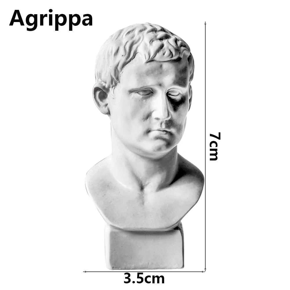 Miniatuur Gipsen Buste Standbeeld Wit, Scandinavische Stijl, 5,5-7 cm, Griekse Mythologie Decoratie 22