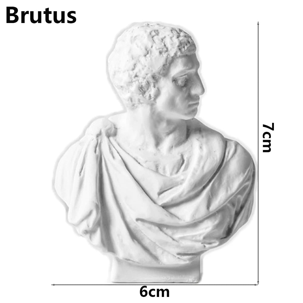 Miniatuur Gipsen Buste Standbeeld Wit, Scandinavische Stijl, 5,5-7 cm, Griekse Mythologie Decoratie 27