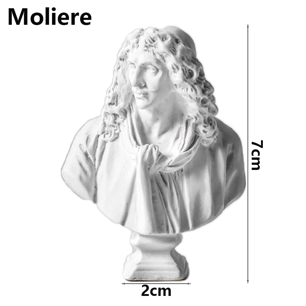 Miniatuur Gipsen Buste Standbeeld Wit, Scandinavische Stijl, 5,5-7 cm, Griekse Mythologie Decoratie 7